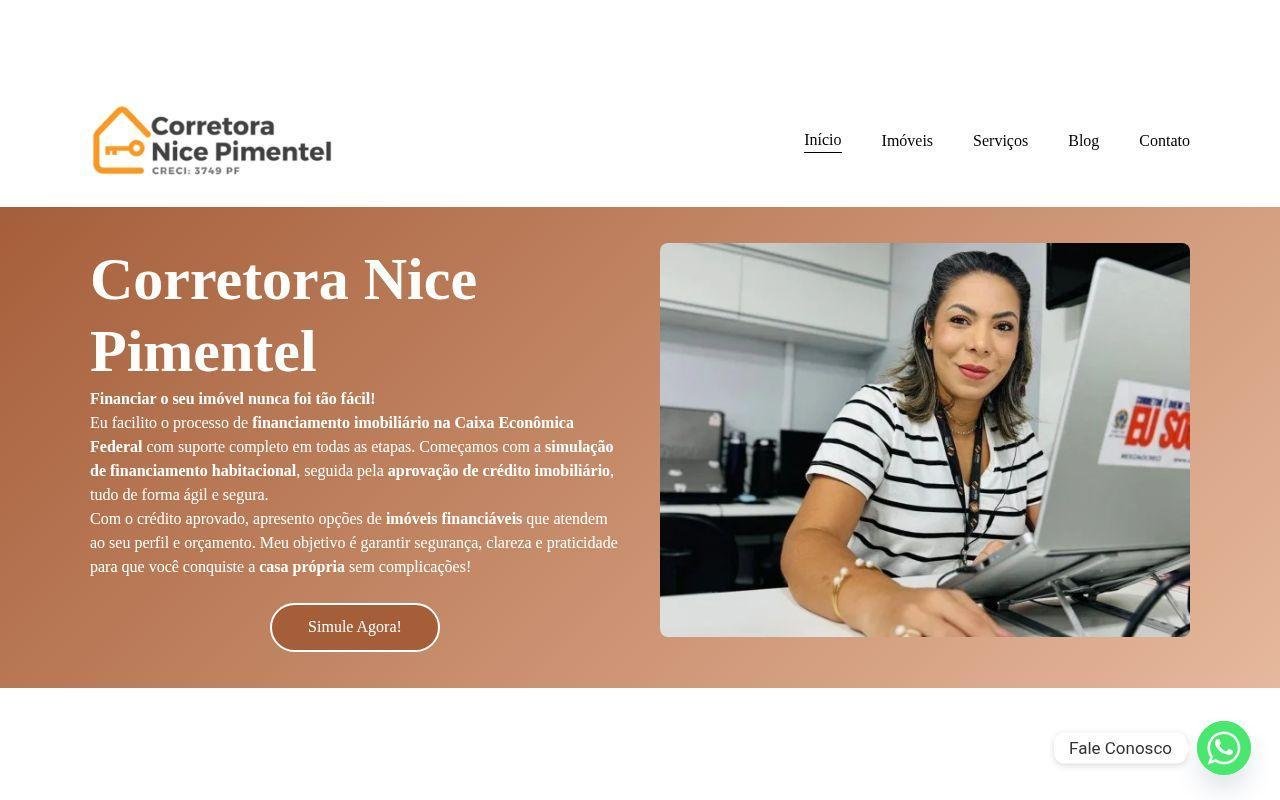 Nice Pimentel, site imobiliário de alto desempenho em Manaus