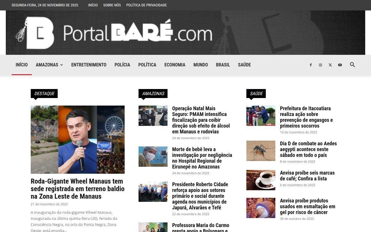 Portal Baré, plataforma de notícias para o Amazonas e Manaus