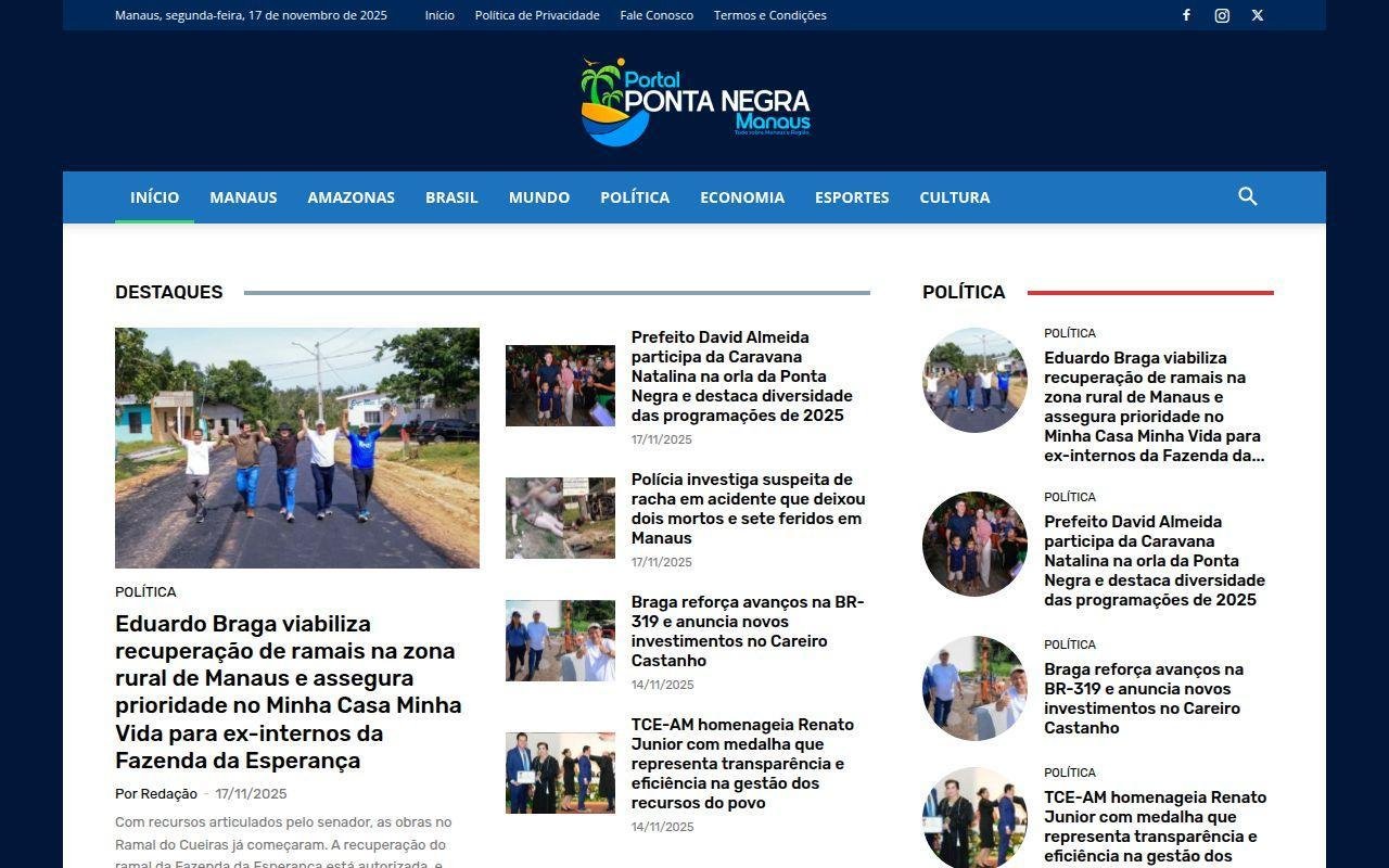 Portal Ponta Negra Manaus, plataforma de notícias e atualidades em Manaus