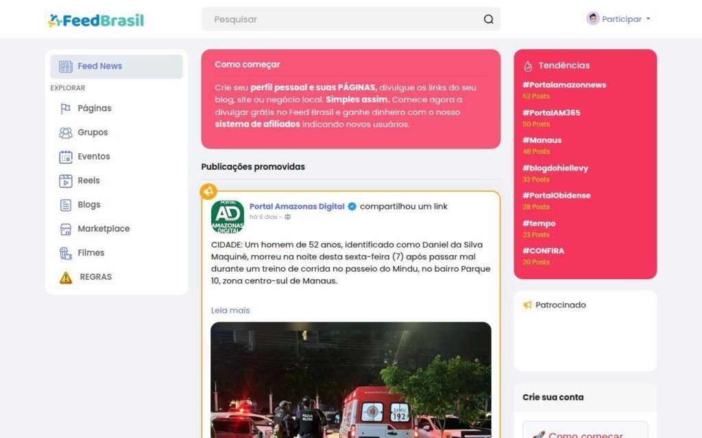 Rede Social Feed Brasil – A plataforma brasileira para compartilhamento de conteúdo