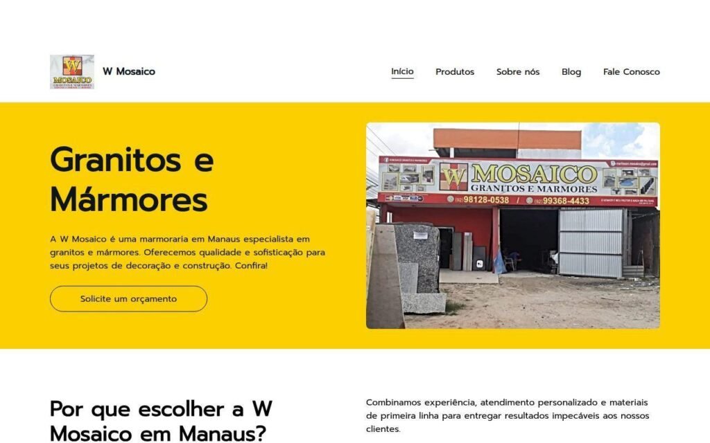 W Mosaico, site profissional de Mármores e Granitos em Manaus